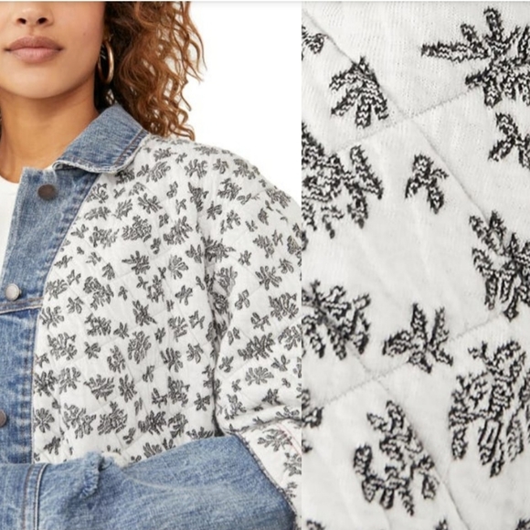 NWT Free People Ditsy Denim Jacket XS/S Rare - Picture 14 of 17